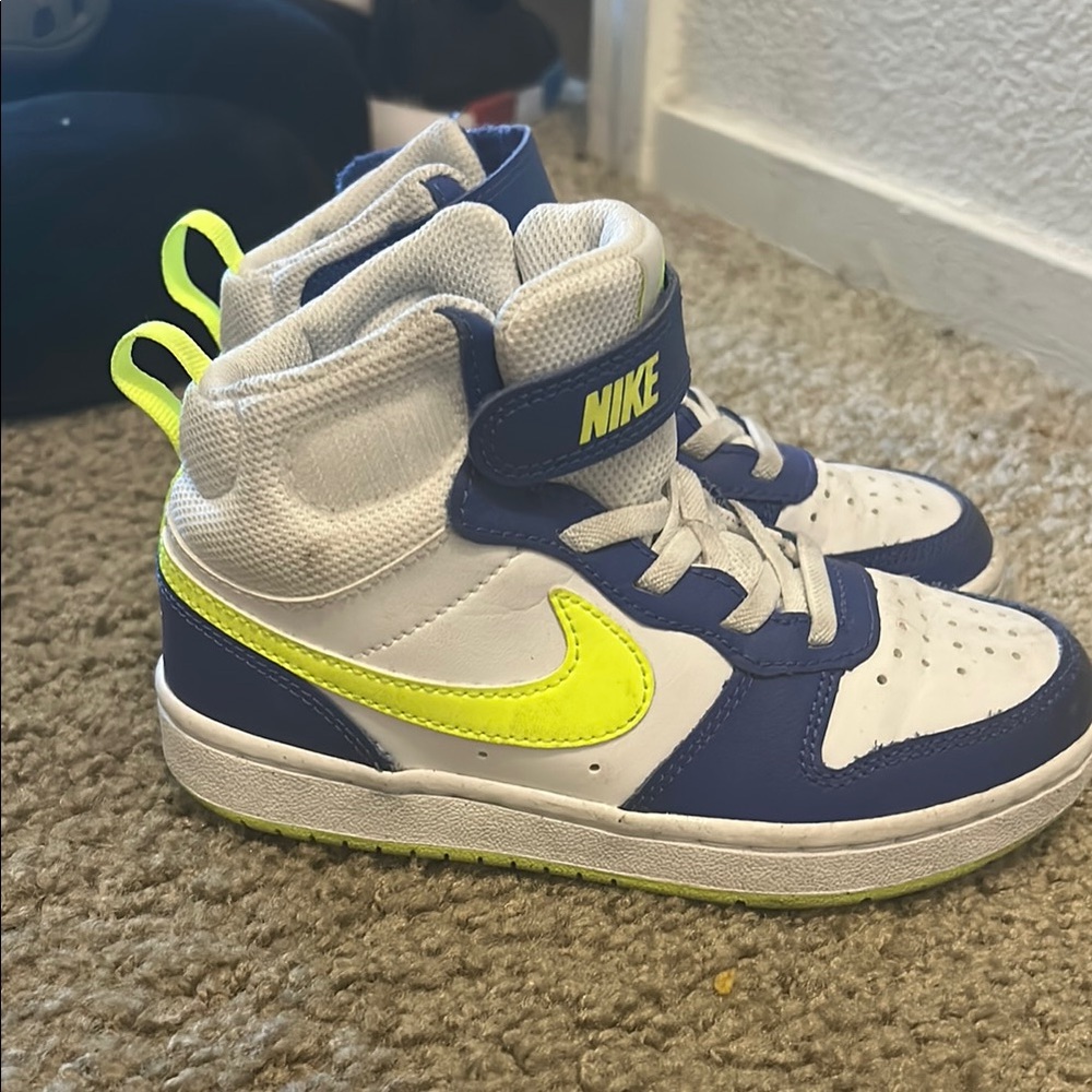 Nike Kids Sneakers - White, Blue, Neon Yellow